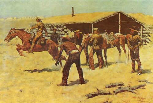 Frederick Remington Coming and Going of the Pony Express Norge oil painting art